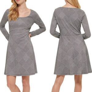 Tommy Hilfiger Diamond Checked Dress Black and White Size 8 NWT